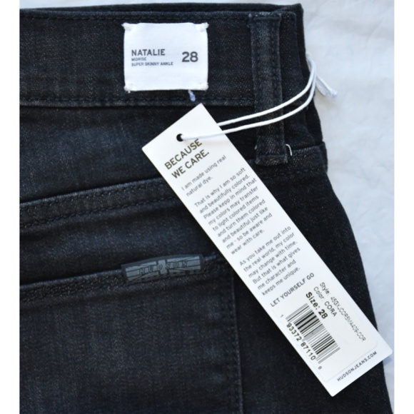 HUDSON WOMEN NWT NATALIE MID RISE SUPER SKINNY ANKLE CORA JEANS. SIZE 28 - Picture 13 of 14